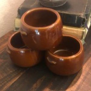 Vintage brown bean pots